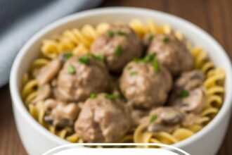 One-Pot Meatball Stroganoff For Two