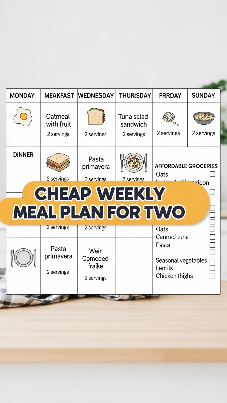 Cheap Weekly Meal Plan For Two