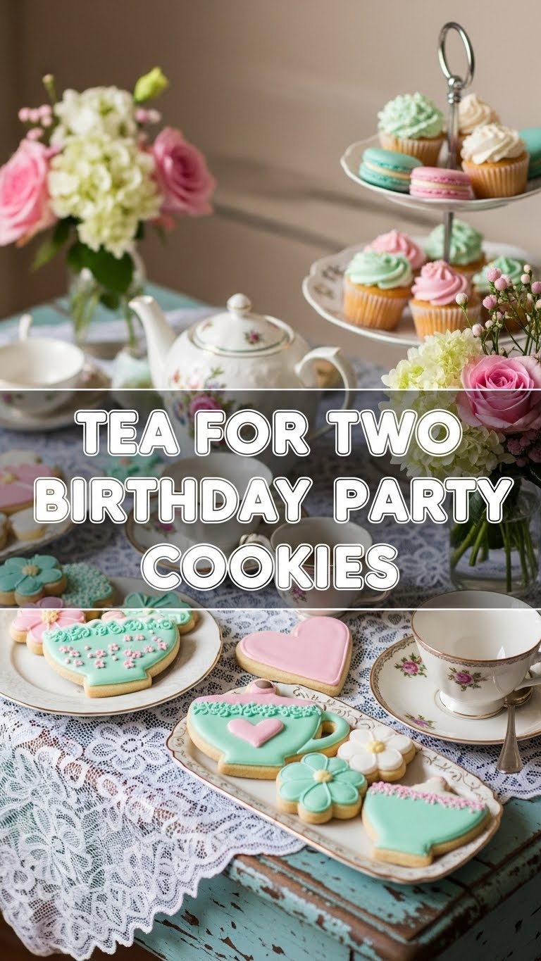 Tea For Two Birthday Party Cookies