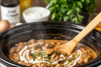 Crock Pot Beef Stroganoff For Two
