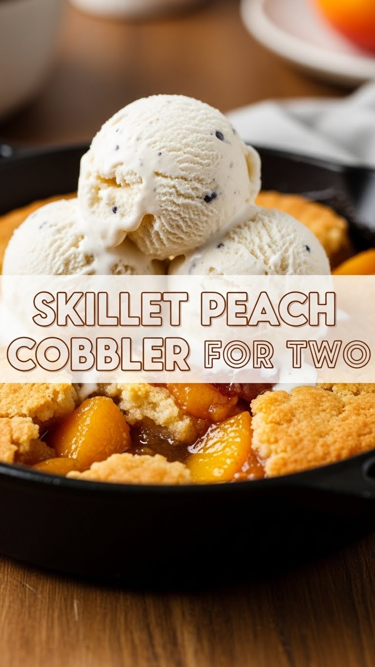 Skillet Peach Cobbler For Two