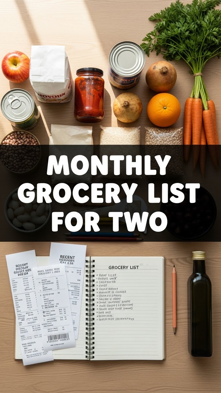 Monthly Grocery List For Two