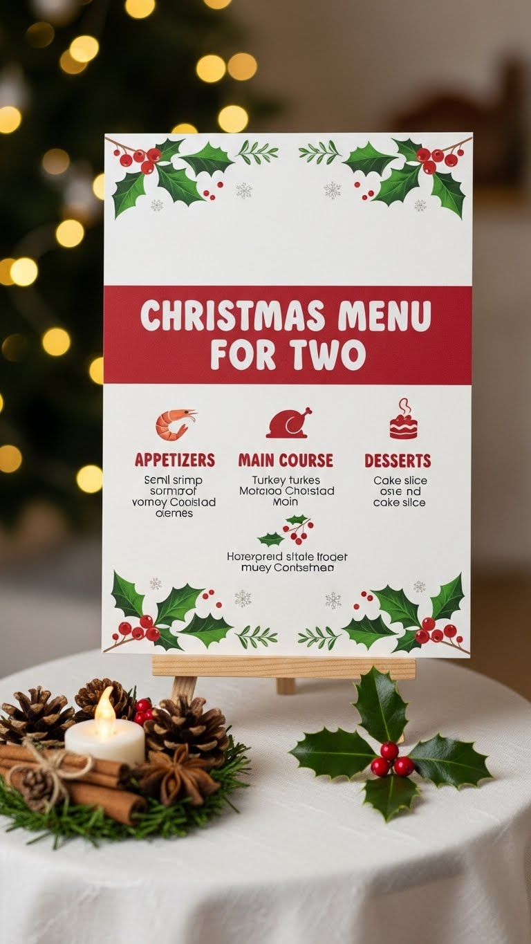 Christmas Menu For Two