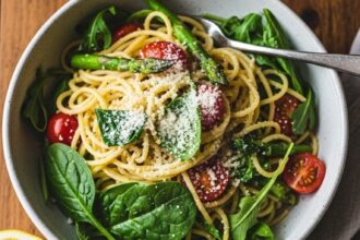 Lemon Veggie Pasta For Two