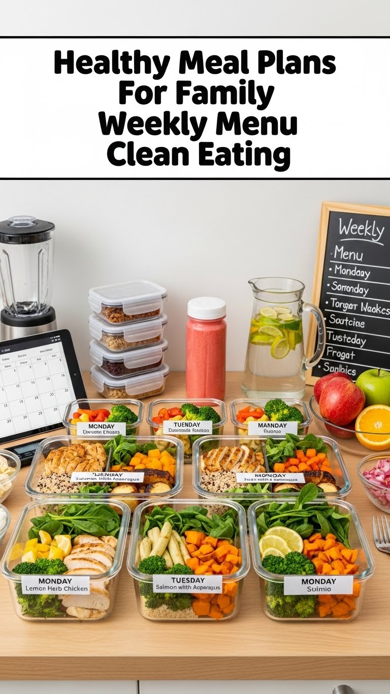 Healthy Meal Plans For Family Weekly Menu Clean Eating
