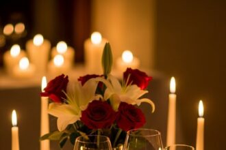 Romantic Dinner Setup For Two