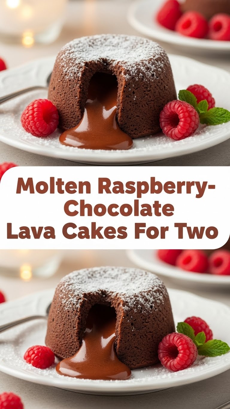 Molten Raspberry-Chocolate Lava Cakes For Two