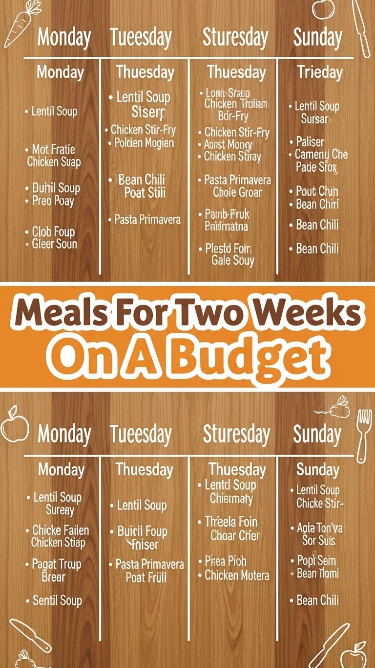 Meals For Two Weeks On A Budget
