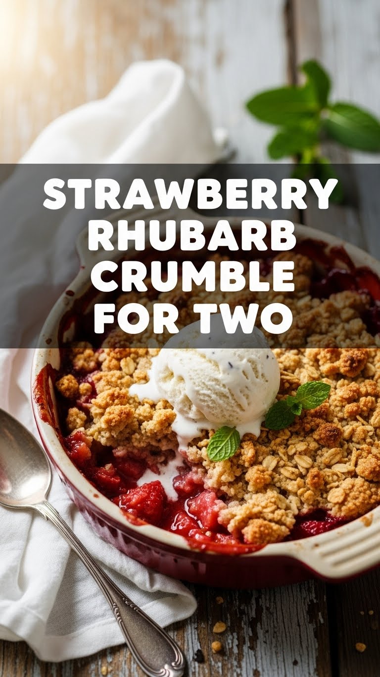 Strawberry Rhubarb Crumble For Two