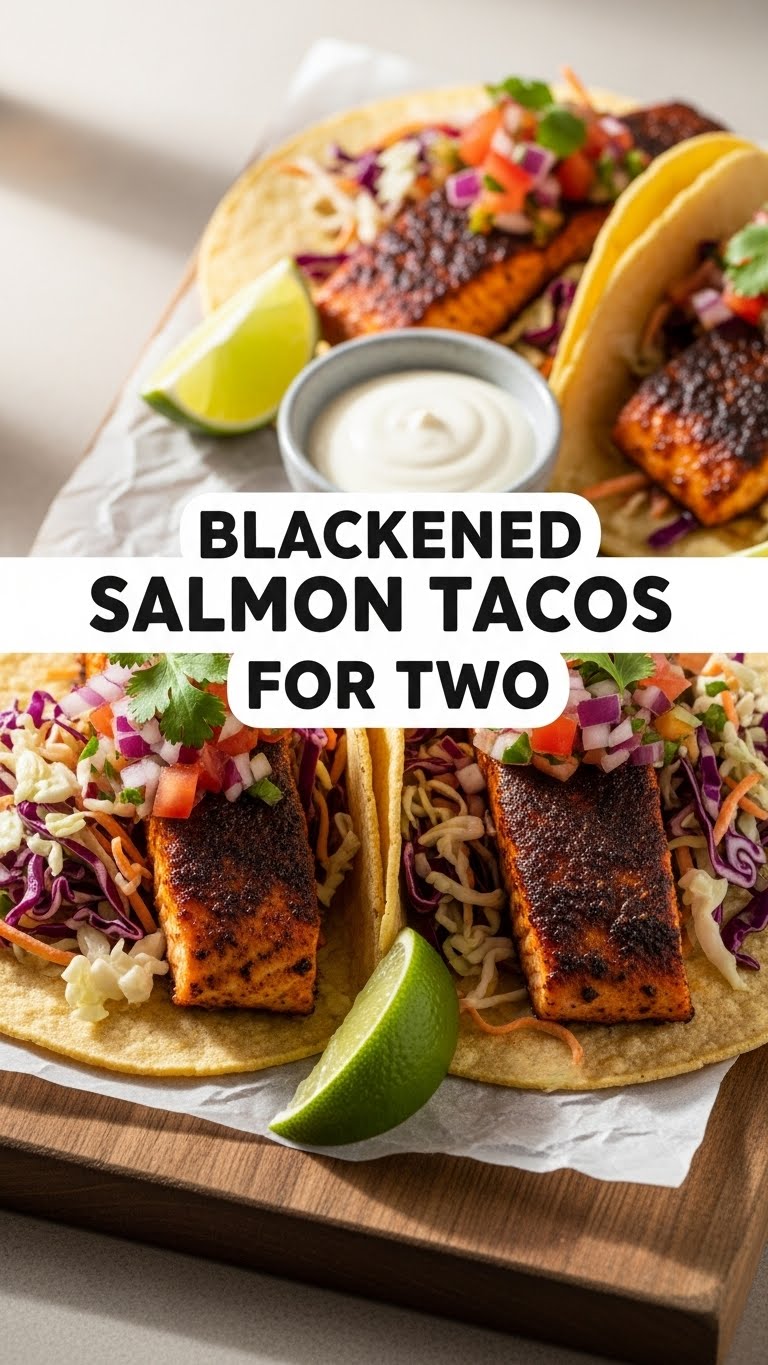 Blackened Salmon Tacos For Two