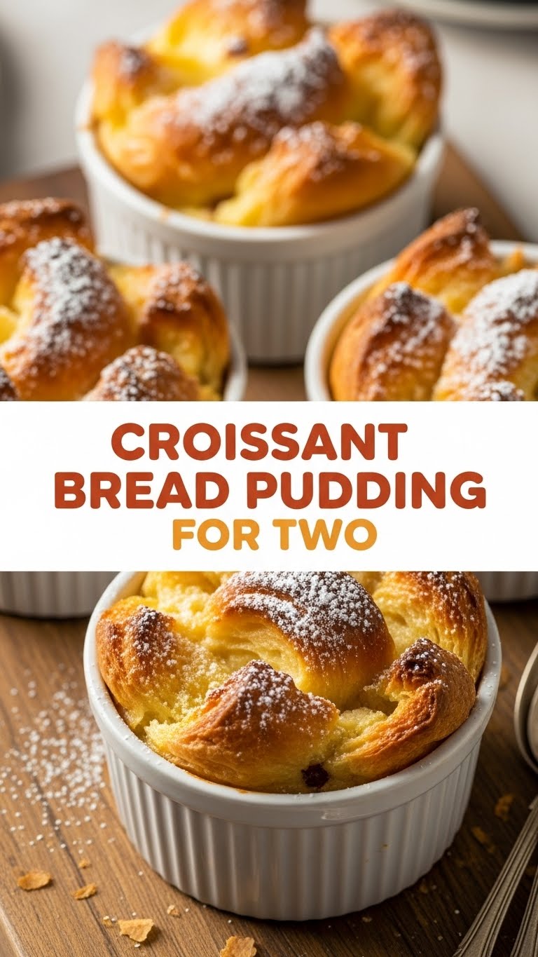 Croissant Bread Pudding For Two