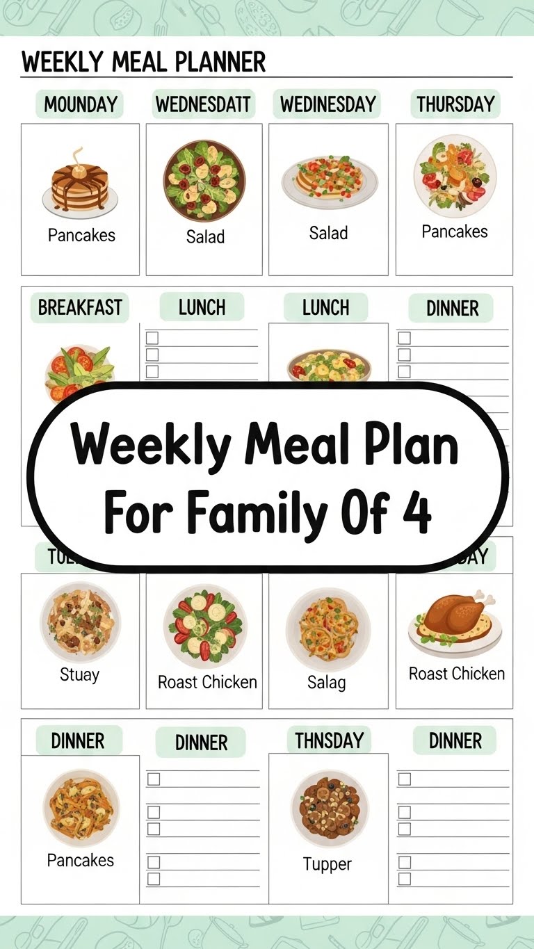 Weekly Meal Plan For Family Of 4