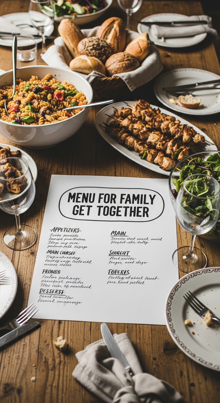Menu For Family Get Together