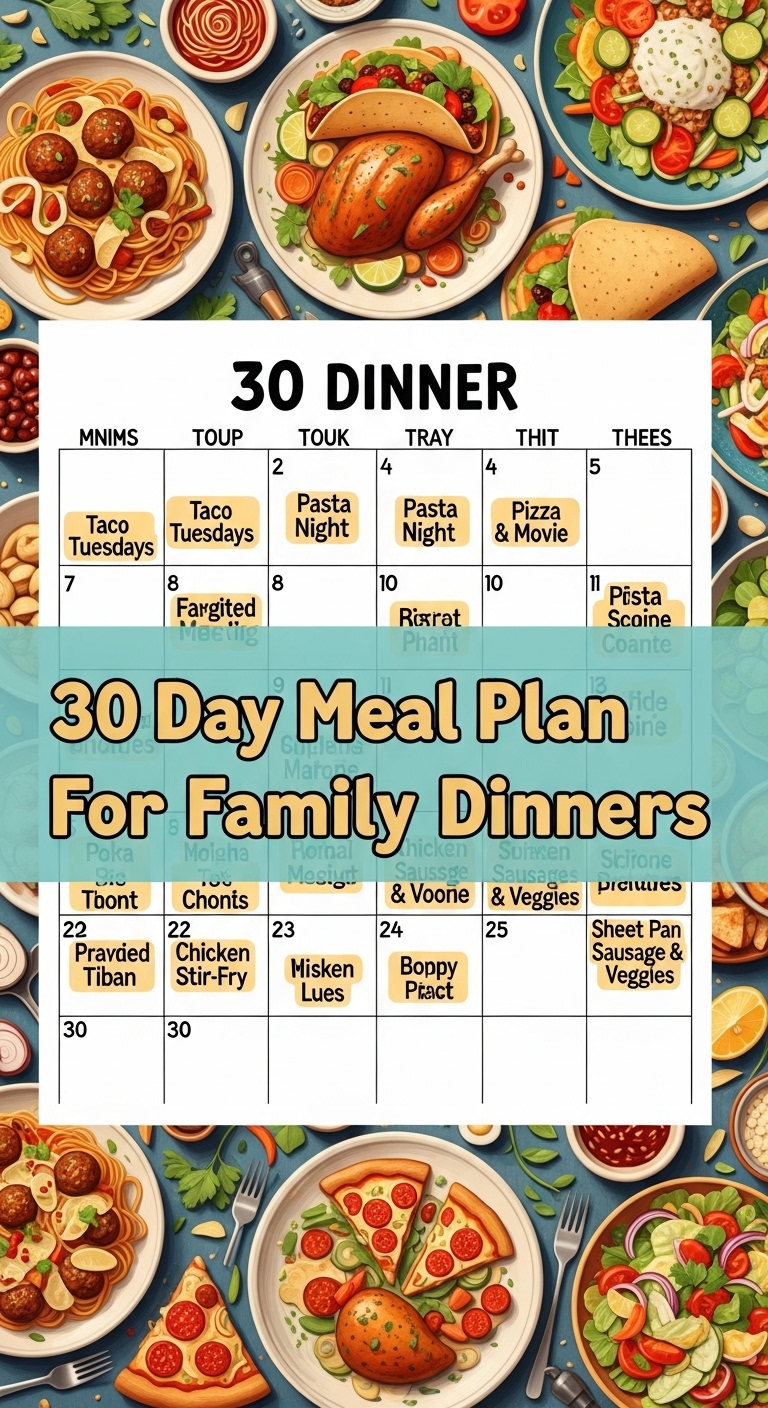 30 Day Meal Plan For Family Dinners