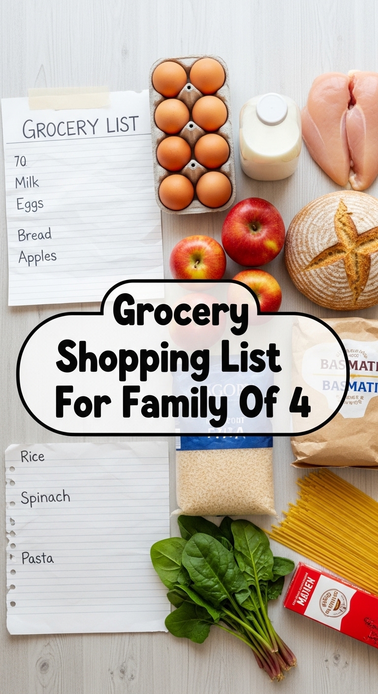 Grocery Shopping List For Family Of 4