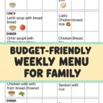 Budget-Friendly Weekly Menu For Family