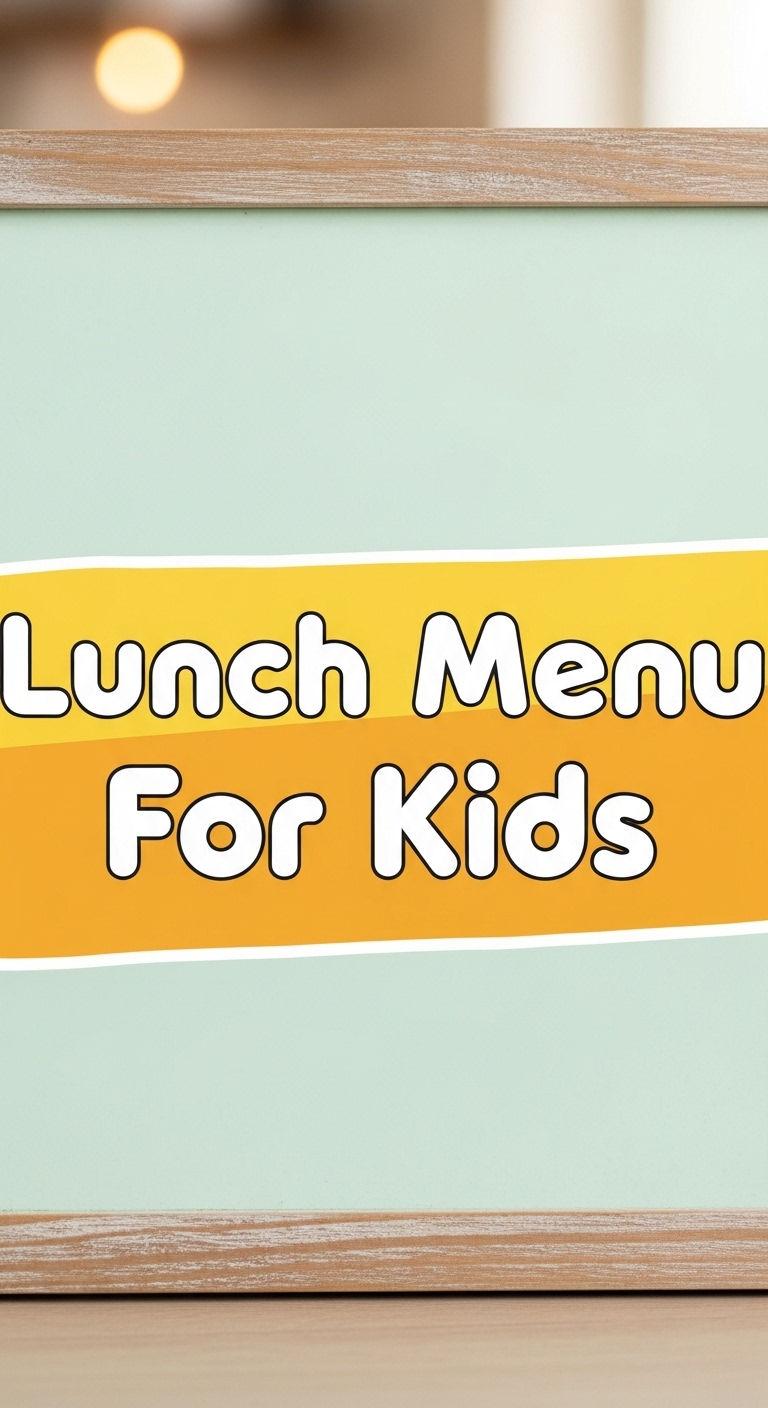 Lunch Menu For Kids