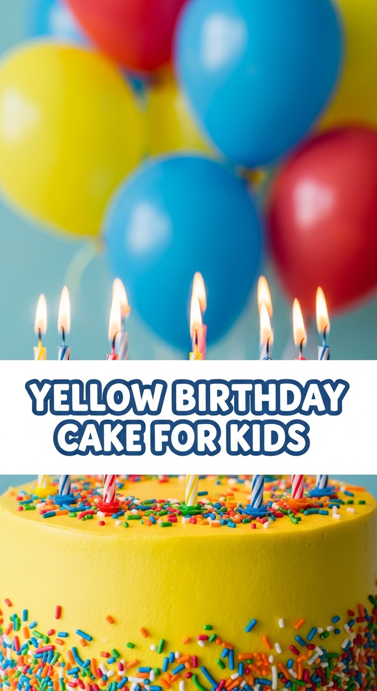 Yellow Birthday Cake For Kids