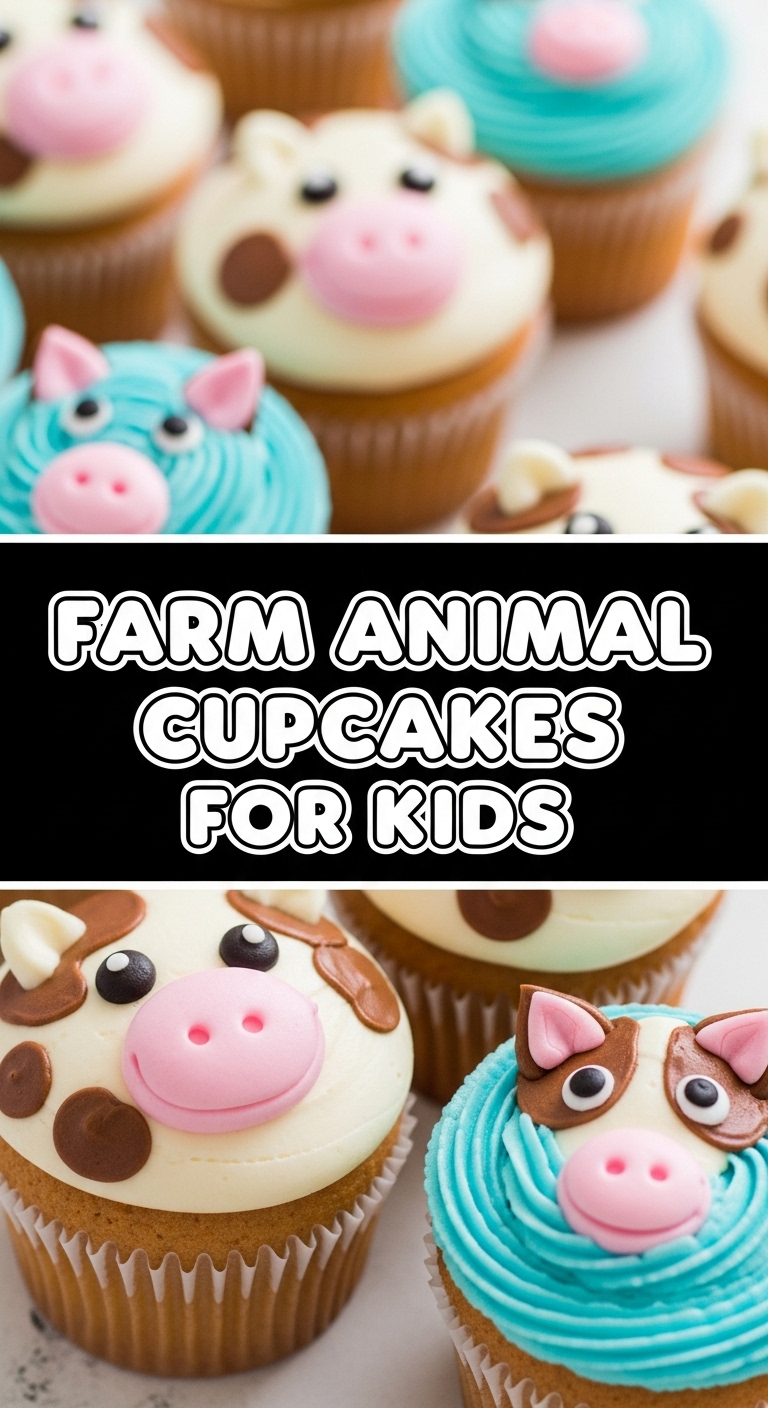 Farm Animal Cupcakes For Kids