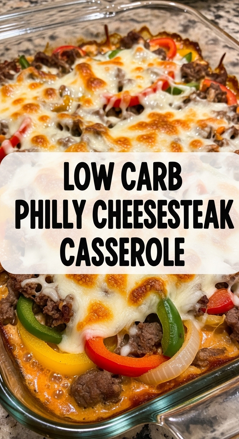 Low Carb Philly Cheesesteak Casserole